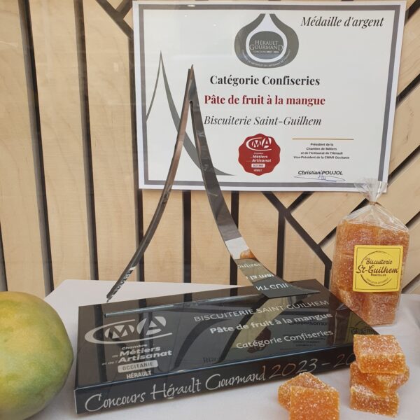 Image du prix gagné sur la pâte de fruit à la mangue au concours Hérault gourmand